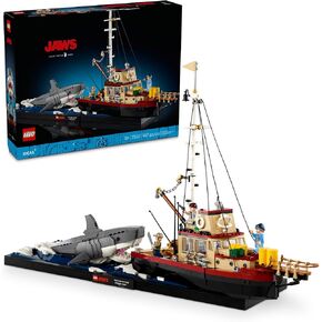 LEGO Ideas Jaws Set - Diorama Kit for Fans of The Classic Movie - Shark Toy - Movie Memorabilia Gift for Adults - Includes Orca Boat and Chief Brody, Hooper and Quint Minifigures - 21350