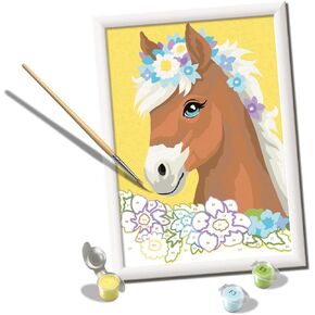 Ravensburger - Horse with Flowers CreArt Paint by Numbers Kit | Fun & Easy DIY Art for Kids Age 9+ | Creative Gift Idea for Birthdays & Holidays