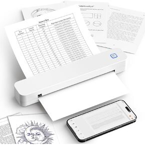 Bluetooth Thermal Printer, Portable Printer Wireless for Travel, Home, Office&School – Supports 8.5" x 11" US Letter, A4 & A5 Thermal Paper, Inkless Printing, Compatible with iOS, Android&Laptop