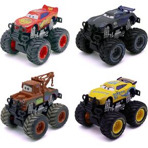 Movie Cars McQueen and His Friends Die Cast Car Set 1:45 Scale Giant Wheels Truck Toy(2 Pack 01)