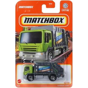Matchbox Garbage King Green & Silver City Services 1:64 Scale Die-Cast Toy Truck