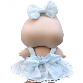 Doll Clothes Compatible with Labubu Fashion Doll Dress and Bow Made for La bubu ,Dress Up Skirt Accessories (Blue)