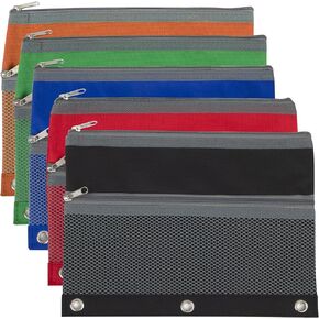 Pencil Case Pouch Bulk 100 Pack of School, Classroom, Teacher, Office Supplies | Pencil Bag Pouch for 3 Ring Binder with Mesh Pocket Window and Zipper | Binder Pencil Pouches for School, Office Budget