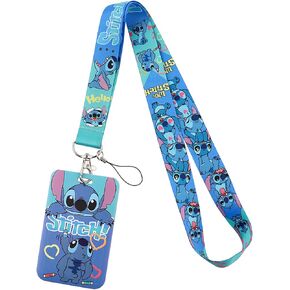 Cartoon Cute Anime Lanyard Keychain, Anime ID Badges Lanyard, Key Lanyard for ID Card Holder, Cell Phone Case（with Card B）
