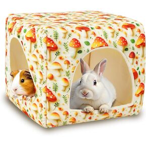 UPINS Guinea Pig Hideout, Washable Small Pet House for Guinea Pigs Ferret Chinchilla Hedgehog Bunnies Rabbit(Pink)