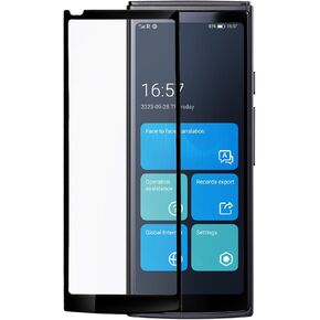 Translator 4.0 and Screen Protector, Face-to-Face Bidirection Simultaneous Translation, 60 Languages ​​and 18 Offline Packs, 2-Year Global Data. Full Coverage Anti-Scratch Tempered Glass Film