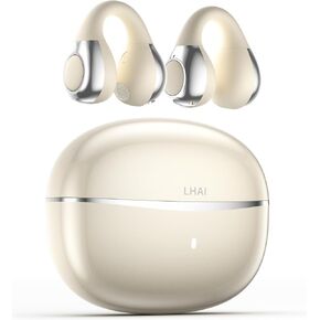 Wireless Earbud, Real time AI Translation Earbuds, OWS 3-in-1 Translator Bluetooth Headphones, Travel Business Conference, Open Wireless Earphones Clip with Charging case. Black