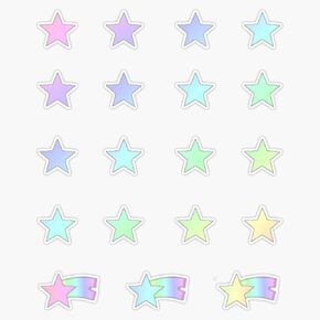 MAGNET Pastel Rainbow Shooting Stars Planner Bundle Pack Magnetic Vinyl Sticker Decal Magnet 5"