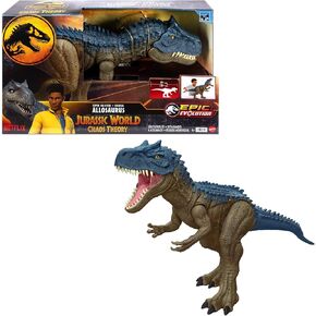 Mattel Jurassic World Super Colossal Velociraptor Blue 18" High & 3 1/2 Feet Long with Realistic Color, Articulated Arms & Legs, Swallows 20 Mini Action Figures