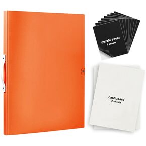 Puzzle Storage, RJVNT Puzzle Holder Book for 1000 Pieces, Puzzle Storage Folder with 8 Puzzle Saver Sheets and 2 Cardboards(Black)