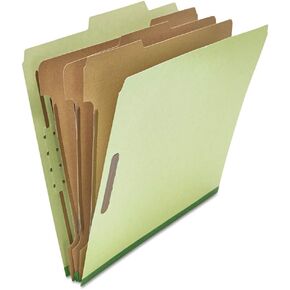 Universal UNV10291 8-Section 3-Divider Pressboard Classification Folders - Letter, Green (10/Box)