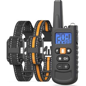 Dog Shock Collar with Remote Control - 3300FT Training Collar for Small to Large Dogs (8–120lbs), IPX7 Waterproof E Collar with Beep, Vibration, Shock & Light Modes, Rechargeable Design