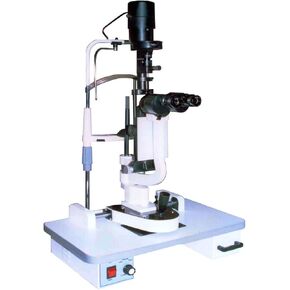 Slit Light Halogen Bio-Microscope 2 Step HAAG Streit Type with Desktop Table and Accessories White