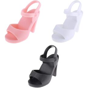 3 Pairs 1/4 Doll 3cm High Shoes Sandals