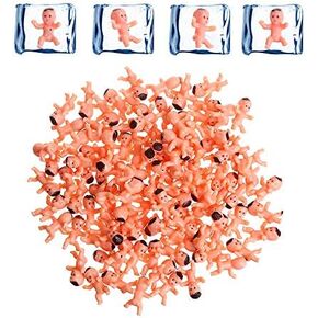CCINEE 120 Pieces Mini Plastic Babies for Baby Shower Games, 1 Inch Bulk Tiny King Cake Babies Figurines for Ice Cube Game Party Decoretions
