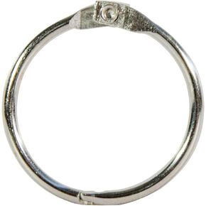 1 Inch Loose Leaf Binder Rings, Key, Flash Cards, Book and Paper Ring, Nickel Plated Metal, Silver, for School, Home, or Office, Set (10)