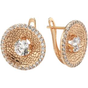 New 2025 Gift Fashion Round Women Drop Earrings 585 Rose Gold Color Unique Pattern Full Natural Zircon Fine Daily Jewelry Trendy Accessories Creative