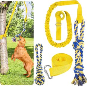 Xiaz Tug of War Dog Toy ، Toy Dogs Toy Toy Bungee معلقة مع 2 ألعاب حبل مضغ ، وجرو جرو شاق في الهواء الطوي in Kuwait
