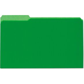 Universal UNV15302 1/3-Cut Tabs Legal Size Interior File Folders - Green (100/Box)
