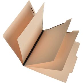 SJ Paper S59750 Match 15 Pt. Manila Classification Folders, 2/5 Cut ROC Top Tab, Letter Size, 3 Dividers (Box of 15)