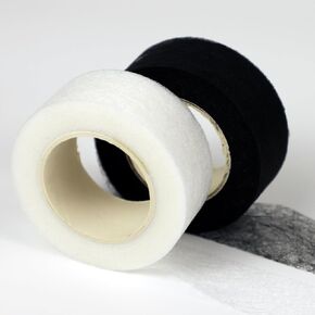 50 Yards 1 Inch Iron on Hemming Tape, 2 Rolls No Sewing Hemming Tape Adhesive Stitch Witchery Tape for Small Applique Pieces (Black+White)