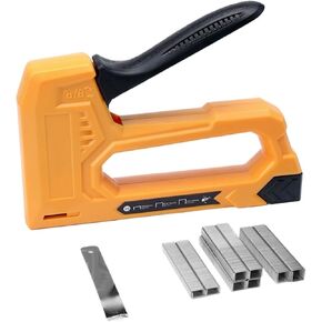 Pneumatic Upholstery Stapler Light Duty Staple Gun for Woodworking, Manual Nail Gun Kit with 1600pcs Staples