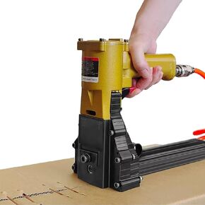 Pneumatic Box Sealing Staple Gun, Handheld Carton Stapler Machine, for 15mm-18mm/22mm Nails, Automatic Packing Staple Tool (15to18mm)