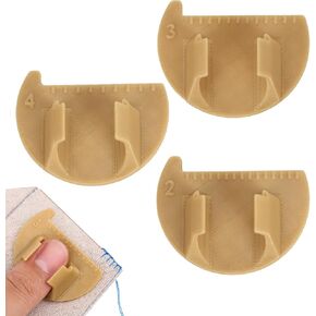 3 Pcs Sewing Finger Ruler for Even Stitches, Mini Thumb Stitch Seam Guide 2/3/4mm Edge Stitch Finger Ruler Template Lockranding Kit for Precision Quilting DIY Hand Sewing Crafts Tools