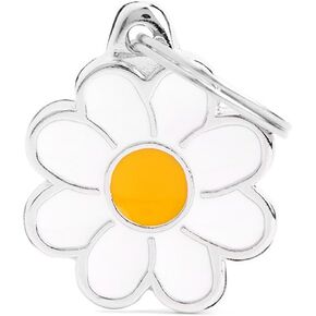 My Family Personalized Pet ID Tag Made in Italy, Daisy Flower,Charms Collection