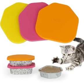 Magicfour Cat Food Can Cover Lid for Kirkland, 3 Pcs Silicon Can Sealer Saver Top Cap for Small Cat Pet