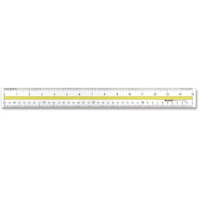 Westcott Acrylic Data Highlight Reading Ruler With Tinted Guide, 15" Clear