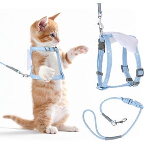 Cat Harness and Leash for Walking Escape Proof Adjustable Soft Harnesses and Leash Set Easy to Wear Kitten Harness for Travel Training and Walking(Gradient Purple)