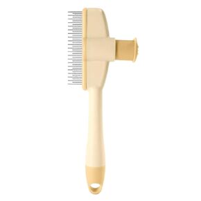 Flea Comb for Cats, Self Cleaning Brush for Long Haired Dogs, Ergonomic Deshedding Tool with Release Button, Ideal for Kitten, Puppy, Grooming, Hair Removal, Care, 29.99 Inches