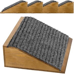 Dog Ramp for Stairs, Non-Slip Dog Stairs, Low-Angled Pet Ramps for Small Dogs and Cats, Medium Dogs, Step and Stair Assist for Injured and Older Pet, 2 Pack, Wood