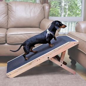Dog Ramp for Couch, by DoggoRamps – Furniture Quality Solid Hardwood Ramp for Dogs to Get on Couch with Platform Top & Non-Slip Grip – Dog Couch Ramp for Small & Medium Dogs – 100% Made in N America