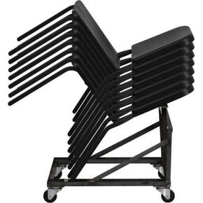 Flash Furniture FMUSIC Polypropylene Stackable Melody Band/Music Chair, Black, 12/Pack