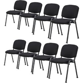 Giantex 5-Pack Conference Chair Set - Stackable Guest Chair with Metal Frame, Padded Cushion, Stacking Reception Chair, Lobby Chairs Set of 5, Stackable Chairs, Office Waiting Room Chair, Black