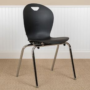EMMA + OLIVER Titan Black Student Stack School Chair - 18-inch