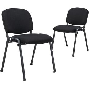 مجموعة كرسي مؤتمرات 5 عبوات Giantex - كرسي ضيف قابل للتكديس مع إطار معدني ، وسادة مبطنة ، كرسي استقبال تكديس ، مجموعة من الكراسي من 5 ، كراسي قابلة للتكديس ، كرسي غرفة انتظار المكتب ، الأسود in Kuwait