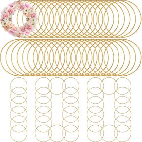 Zonon 50 Pcs Metal Rings for Crafts 3 Inch Gold Craft Rings Hoops Floral Macrame Hoops for DIY Crafts Macrame Dream Catcher Supplies Wedding Table Wreath Decor Wall Hanging