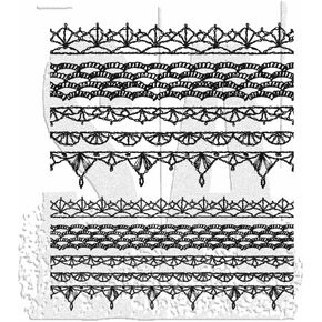 Tim Holtz Cling Stamps 7"X8.5" - Crochet Trims