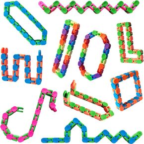 10 Pack Fidget Toys Wacky Tracks Fidgets Gifts for Kids Students Classroom School Prizes Snap and Click Finger Sensory Toys for Adults Stress Relief ADD ADHD Autistic Keeps Hands Busy