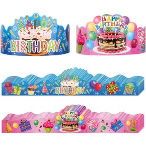 30 Pcs Birthday Crowns for Classroom Party Hats Birthday Hats for Kids Happy Birthday Hat Paper Crowns School Birthday Crown