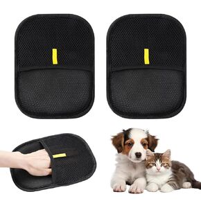 2PCS Pet Hair Removal Glove for Cats & Dogs, Pet Hair Remover Brushing Gloves, Efficient Reusable Cat Grooming Glovesfor HairRemoval, for Couch, Furniture, Carpet, Curtain