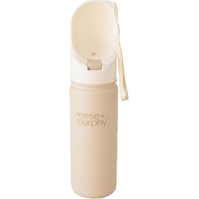 Dog Water Bottle - Stainless Steel Pet Water Bottle for Travel & Portable Dog Water Bottle - Water Bottle for Dogs on The Go 16.9 Oz, Cream