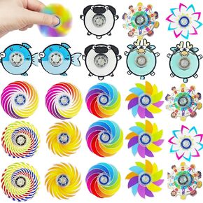 24 Pack Mini Fidget Spinners Bulk Toys for Kids 3 4 5 6 7 8 9 Party Favors Goodie Bags Stuffers Birthday Return Gifts Classroom Rewards Prize Box, Treasure Box
