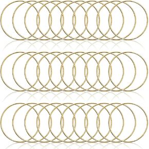 30 Pcs 3 Inch Metal Rings for Craft Gold Floral Macrame Hoops Rings Wreath Hoop Rings for DIY Crafts Macrame Dream Catchers Home Decorations Wall Hanging Crafts