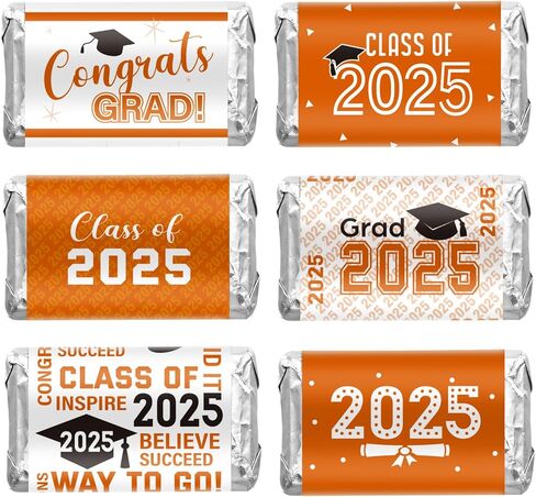 Outus 2024 Graduation Decoration Label Sticker Congrats Mini Candy Bar Wrapper Class of Party Supplies College High School Nursing Grad Celebration, Candy Not Included (Orange,180 Pcs) in Saudi Arabia