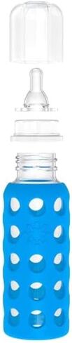 Lifefactory BPA-Free Glass Baby Bottles w/ Silicone Sleeves - 4 Pack (9 oz+ 4oz Sky & Ocean) in Saudi Arabia