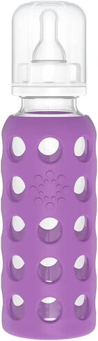 Lifefactory BPA-Free Glass Baby Bottles w/ Silicone Sleeves - 4 Pack (9 oz+ 4oz Sky & Ocean) in Saudi Arabia